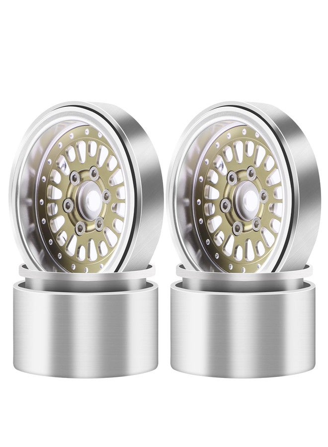GIXCEL 1.9 Beadlock Wheel Rim, Aluminum Negative Offset 10.5mm 164g Super Heavy Deep Dish Wheels for 1/10 RC Crawler SCX10 TRX4 TRX6 VS4-10 GEN7 GEN8 Upgrade Parts, 4PCS (Desert Titanium) - Image 1